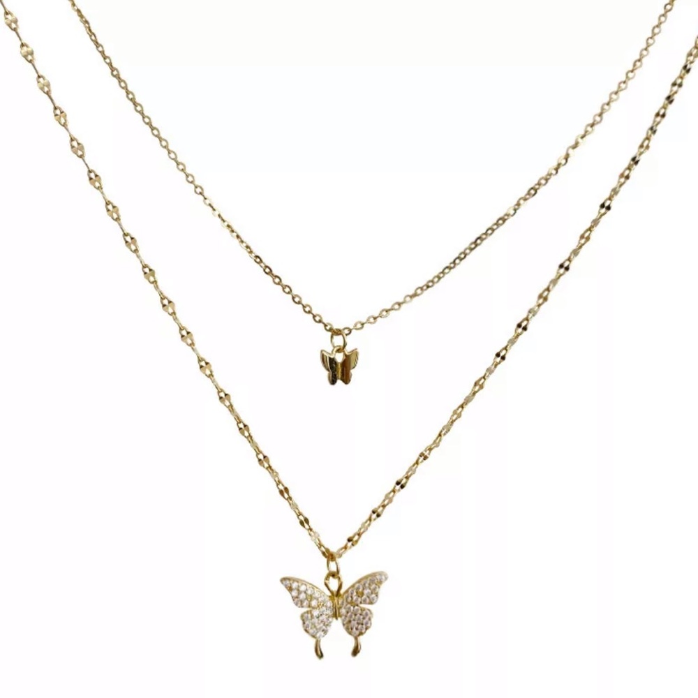 NEW 18K ROSE GOLD BUTTERFLY NECKLACE, NICE NECKLACE, CUTE NECKLACE - Picture 4 of 4
